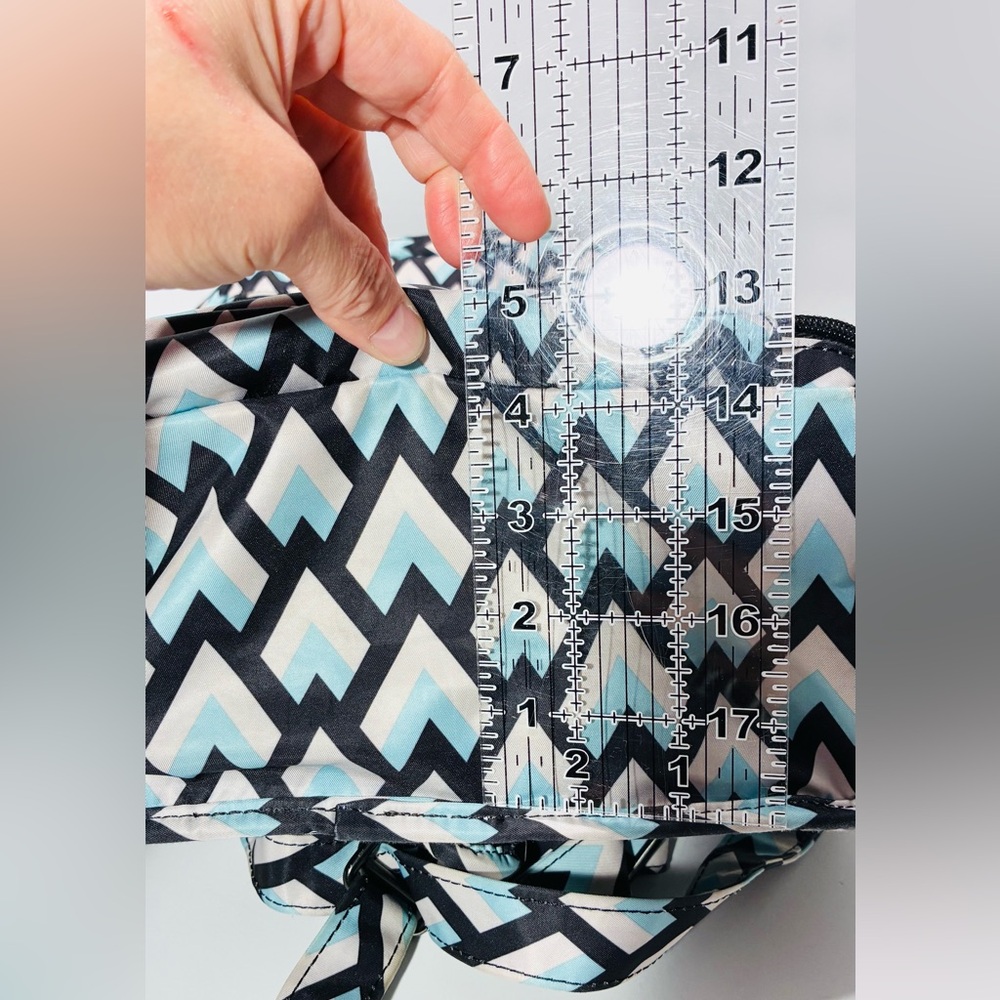 JuJuBe Be Right Back Chevron Backpack Diaper Bag Changing Pad Aqua Gray Black - Picture 13 of 13
